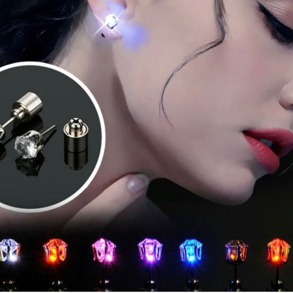 Silver Light Up CZ Earrings